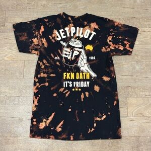 Jet Pilot ‘Fkn Oath It’s Friday’ Australia Graphic T Shirt Bleach Dyed